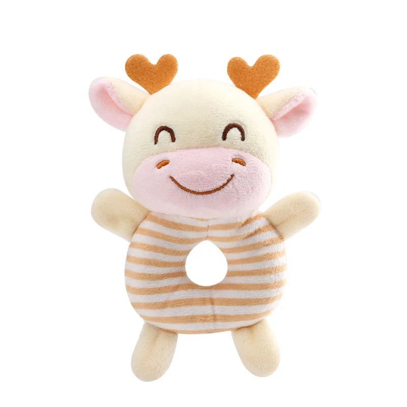 Baby Rattle Toys Cartoon Animals Plush Infant Hand Ring Bed Toys for Newborn 0-24 Months Toddler Early Educational Toy