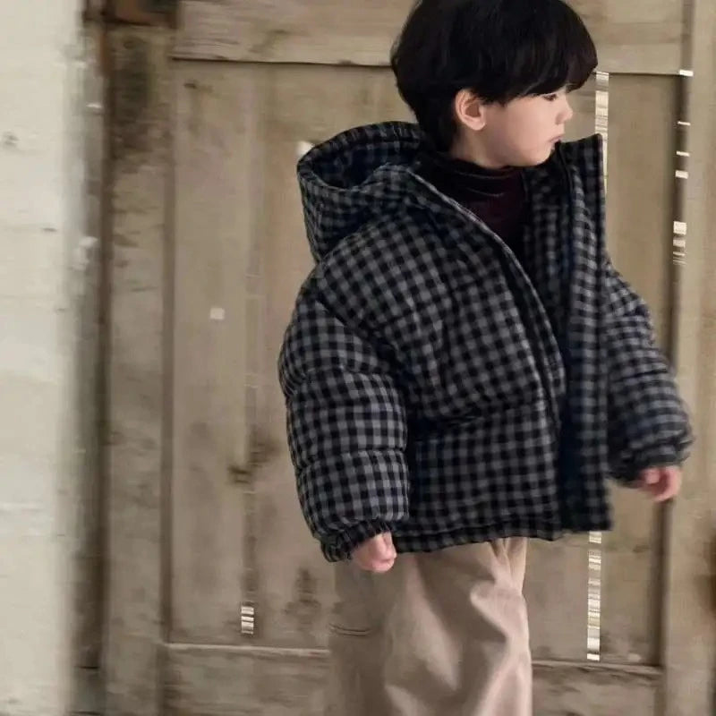 Children's Checkered Loose Cotton Jacket