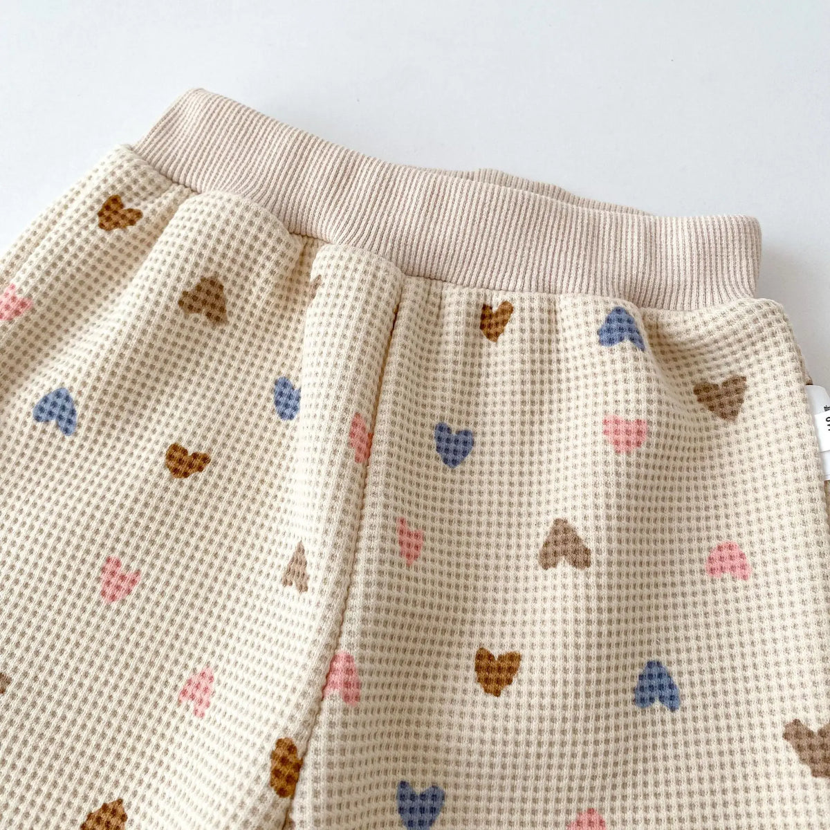 2026 Autumn New Kids Clothing Set Full Of Heart Print Boys Hoodie Suit Toddler Girls Waffle Suit