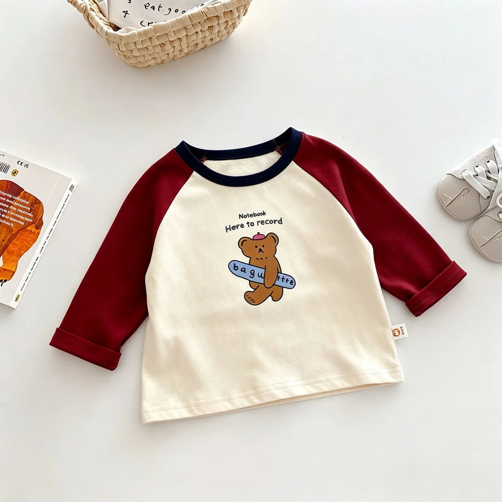 1-7 Year Old Children's Clothes Spring Fall Casual Long Sleeve T-shirt Tops Loose Korean Fashion Kids Bottoming Shirt Crewneck