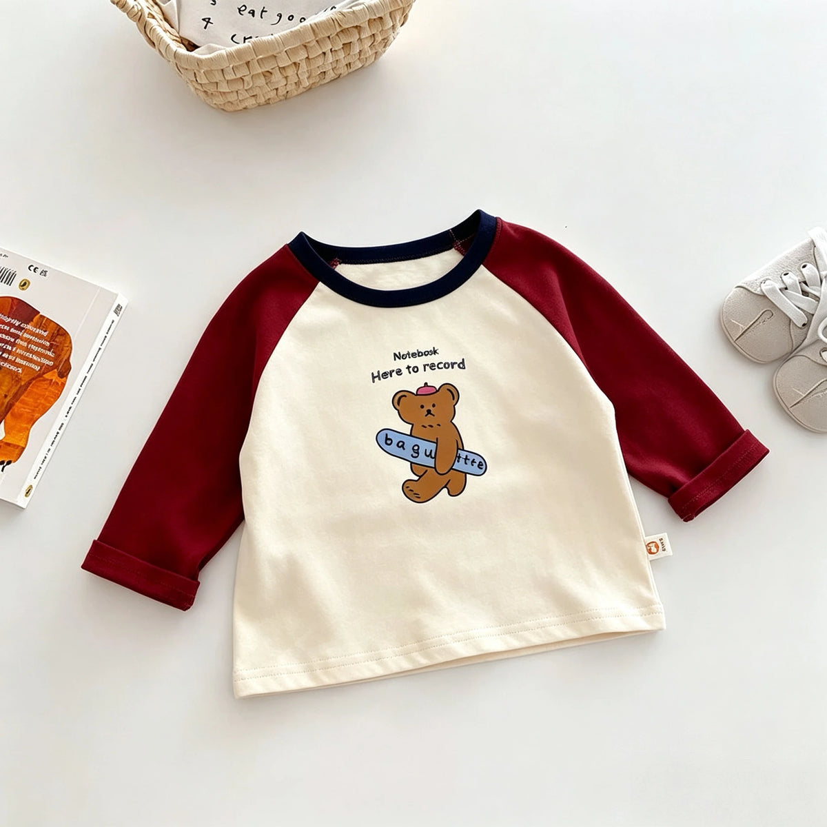 1-7 Year Old Children's Clothes Spring Fall Casual Long Sleeve T-shirt Tops Loose Korean Fashion Kids Bottoming Shirt Crewneck
