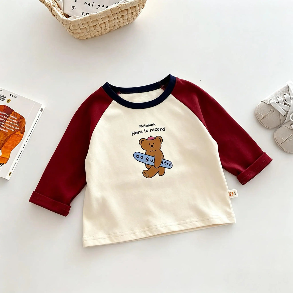 1-7 Year Old Children's Clothes Spring Fall Casual Long Sleeve T-shirt Tops Loose Korean Fashion Kids Bottoming Shirt Crewneck