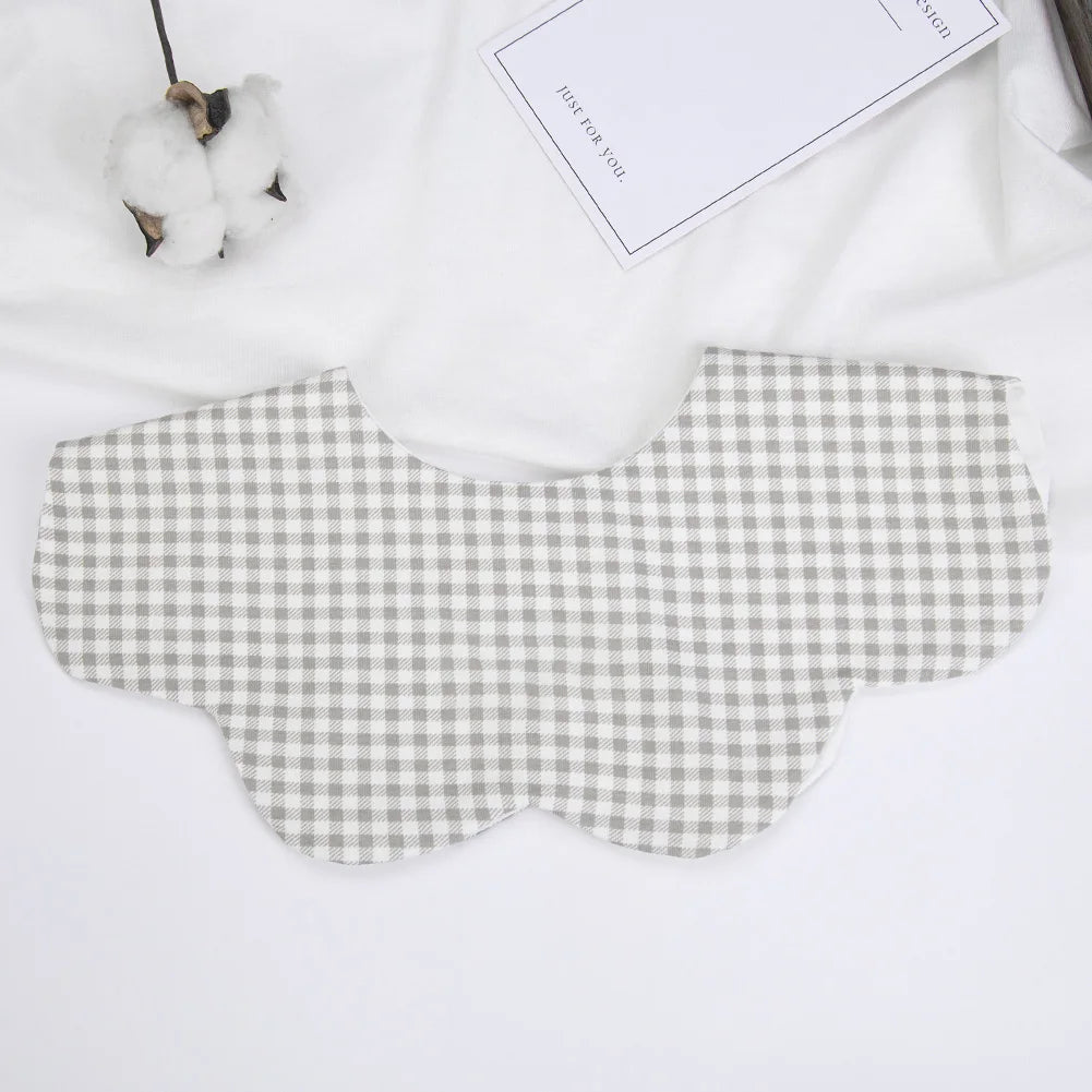 360° Cotton Baby Bibs for Kids Boys Girls Plaid Burp Cloth