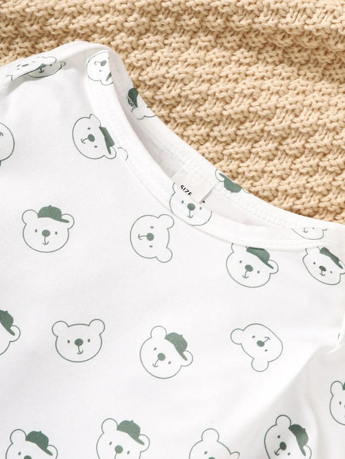 3-24 Months Baby Boy Cute Little Bear Set
