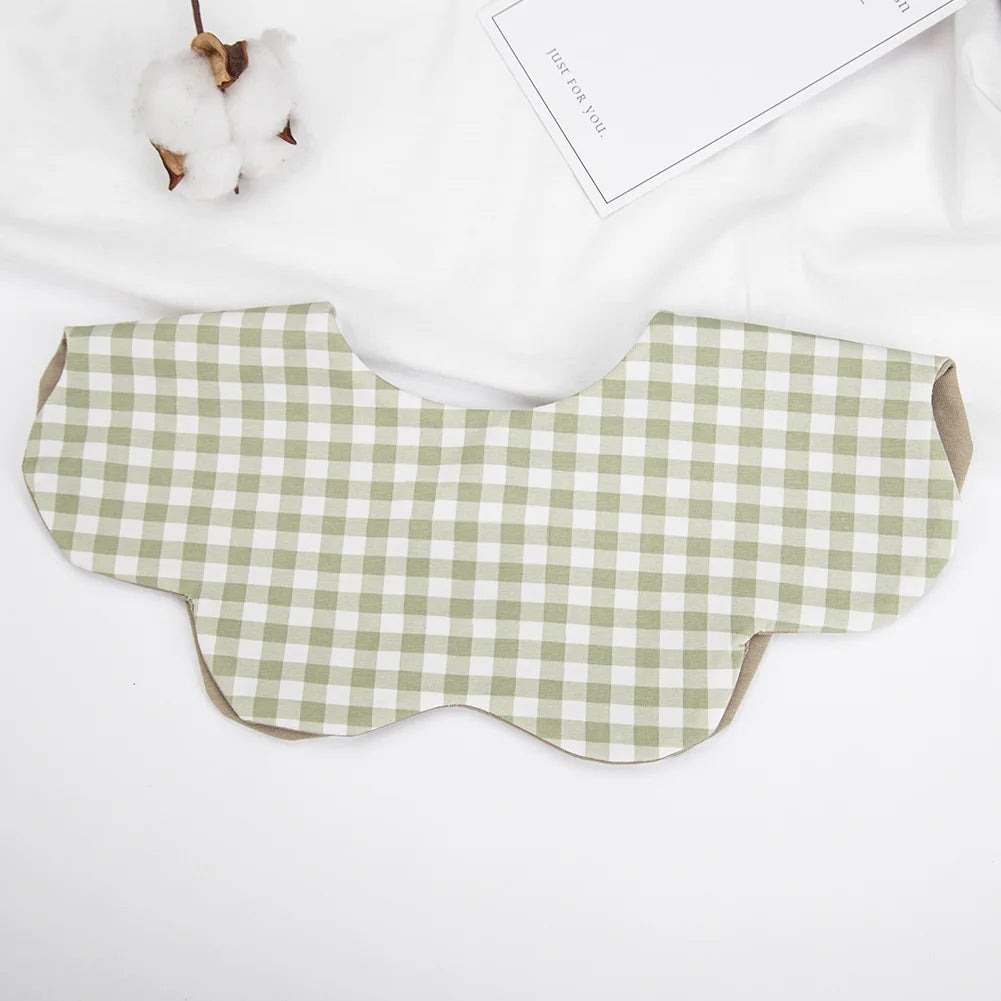 360° Cotton Baby Bibs for Kids Boys Girls Plaid Burp Cloth