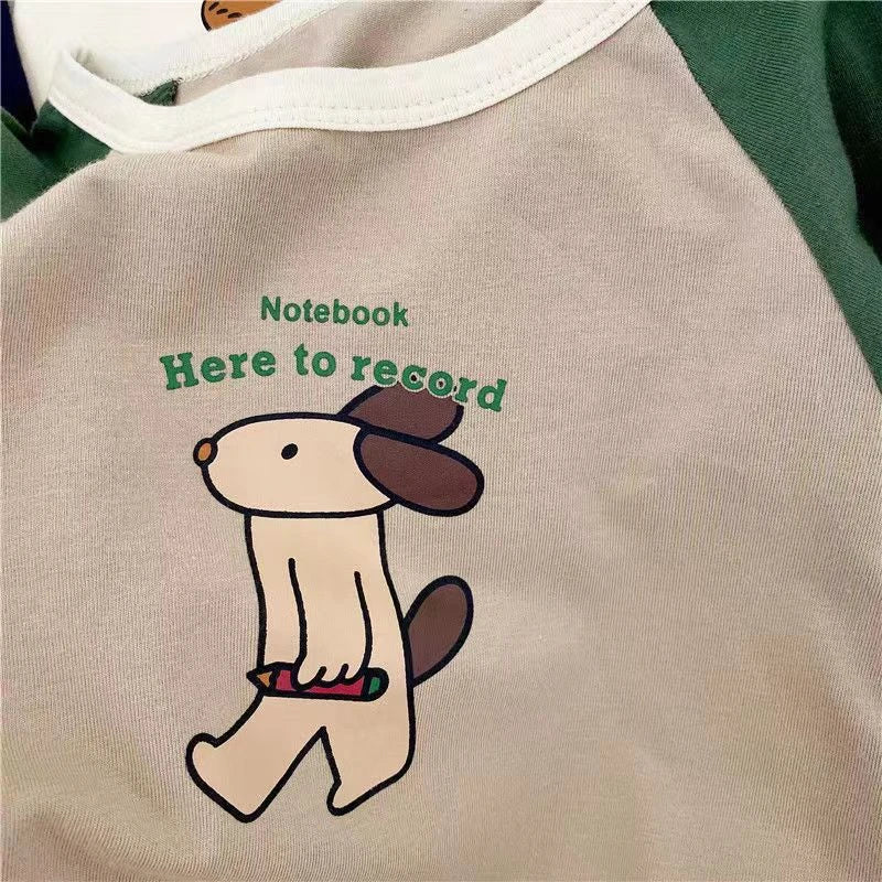 1-7 Year Old Children's Clothes Spring Fall Casual Long Sleeve T-shirt Tops Loose Korean Fashion Kids Bottoming Shirt Crewneck
