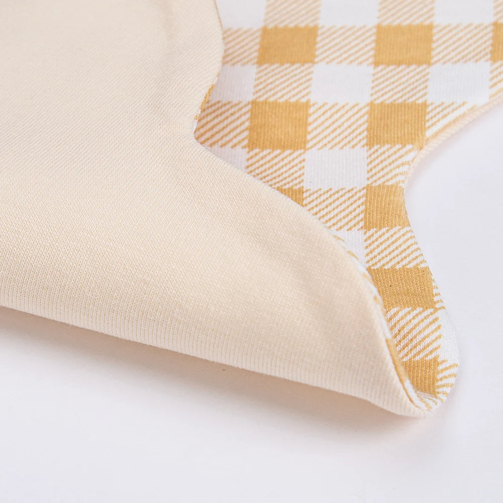 360° Cotton Baby Bibs for Kids Boys Girls Plaid Burp Cloth