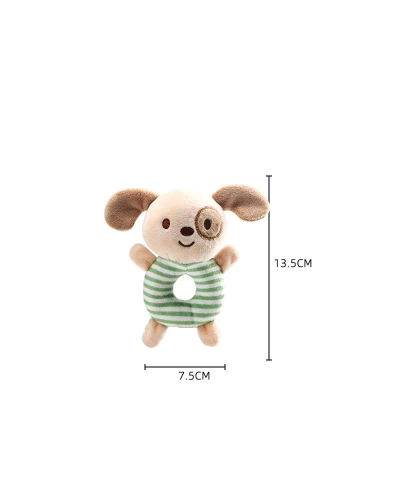 Baby Rattle Toys Cartoon Animals Plush Infant Hand Ring Bed Toys for Newborn 0-24 Months Toddler Early Educational Toy