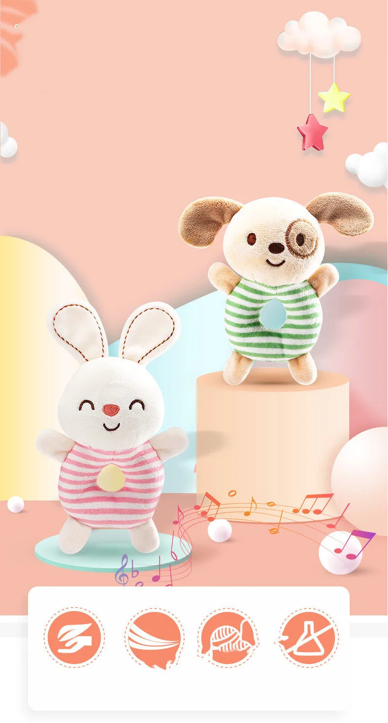 Baby Rattle Toys Cartoon Animals Plush Infant Hand Ring Bed Toys for Newborn 0-24 Months Toddler Early Educational Toy