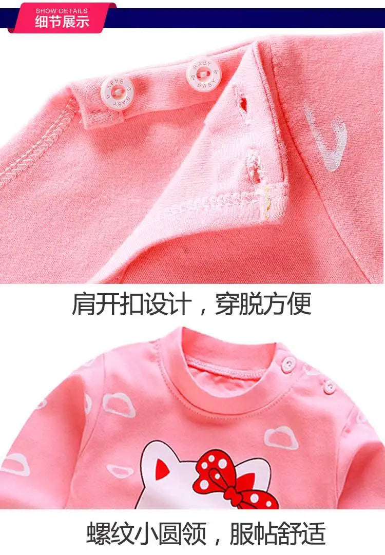 Children Clothing Pajamas Sets Autumn Baby Girls Boys Cartoon Cat Print Long Sleeve Tops+Pants 2PCS Suit Kids Cotton Sleepwear