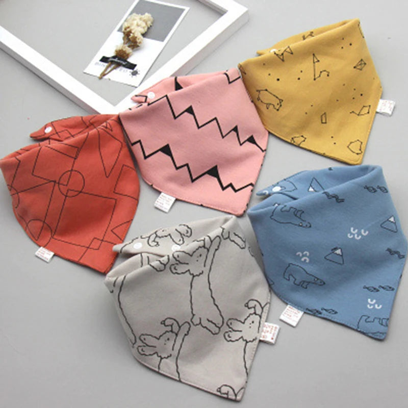 Baby Bibs 5 Pack Baby Bandana Drool Bibs Cotton for Unisex Boys Girls Babador Feeding Smock Infant Burp Cloth Baby Saliva Towel