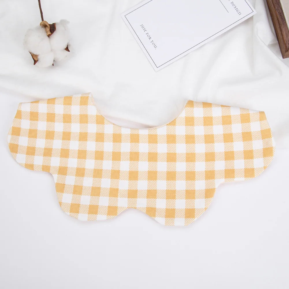 360° Cotton Baby Bibs for Kids Boys Girls Plaid Burp Cloth