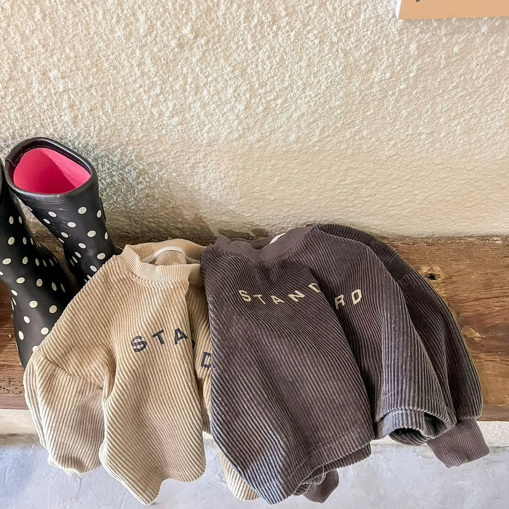 Children's Corduroy Hoodie Shirt for Girls and Boys