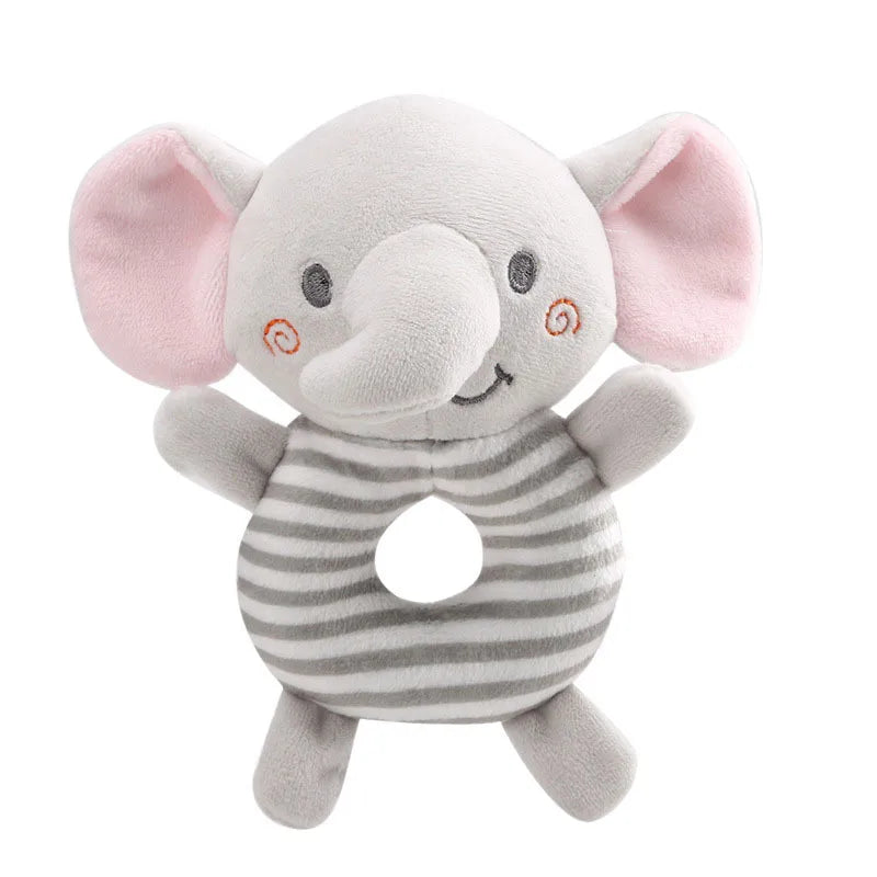 Baby Rattle Toys Cartoon Animals Plush Infant Hand Ring Bed Toys for Newborn 0-24 Months Toddler Early Educational Toy