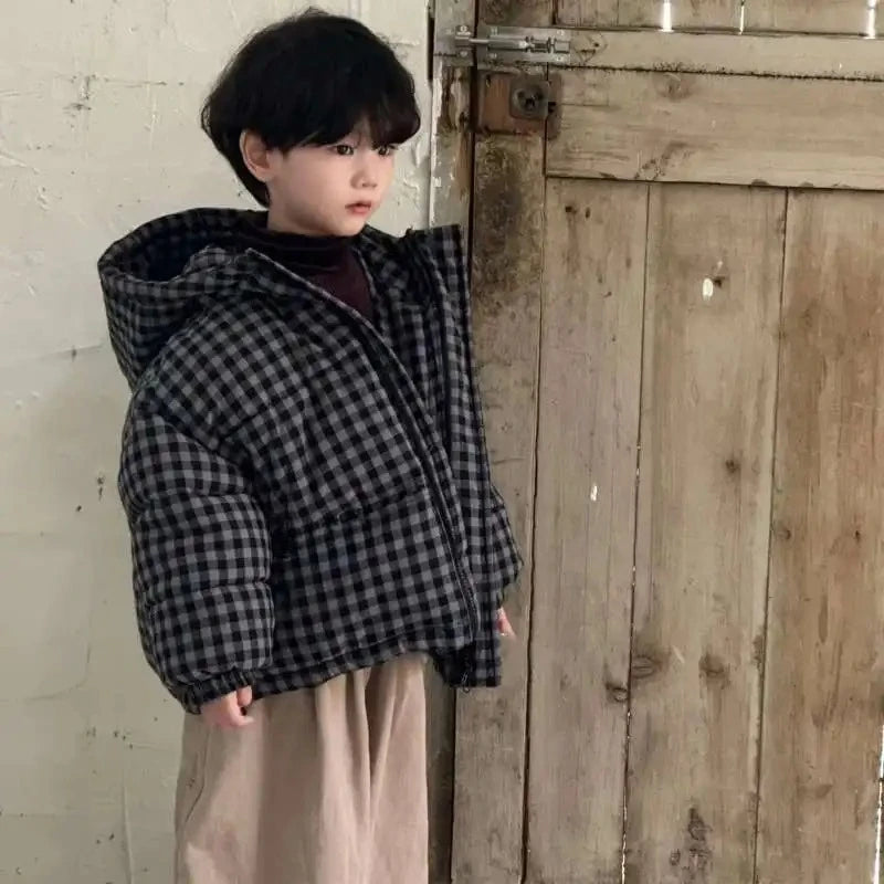 Children's Checkered Loose Cotton Jacket