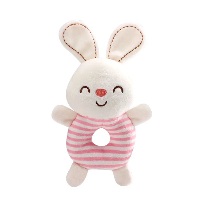 Baby Rattle Toys Cartoon Animals Plush Infant Hand Ring Bed Toys for Newborn 0-24 Months Toddler Early Educational Toy