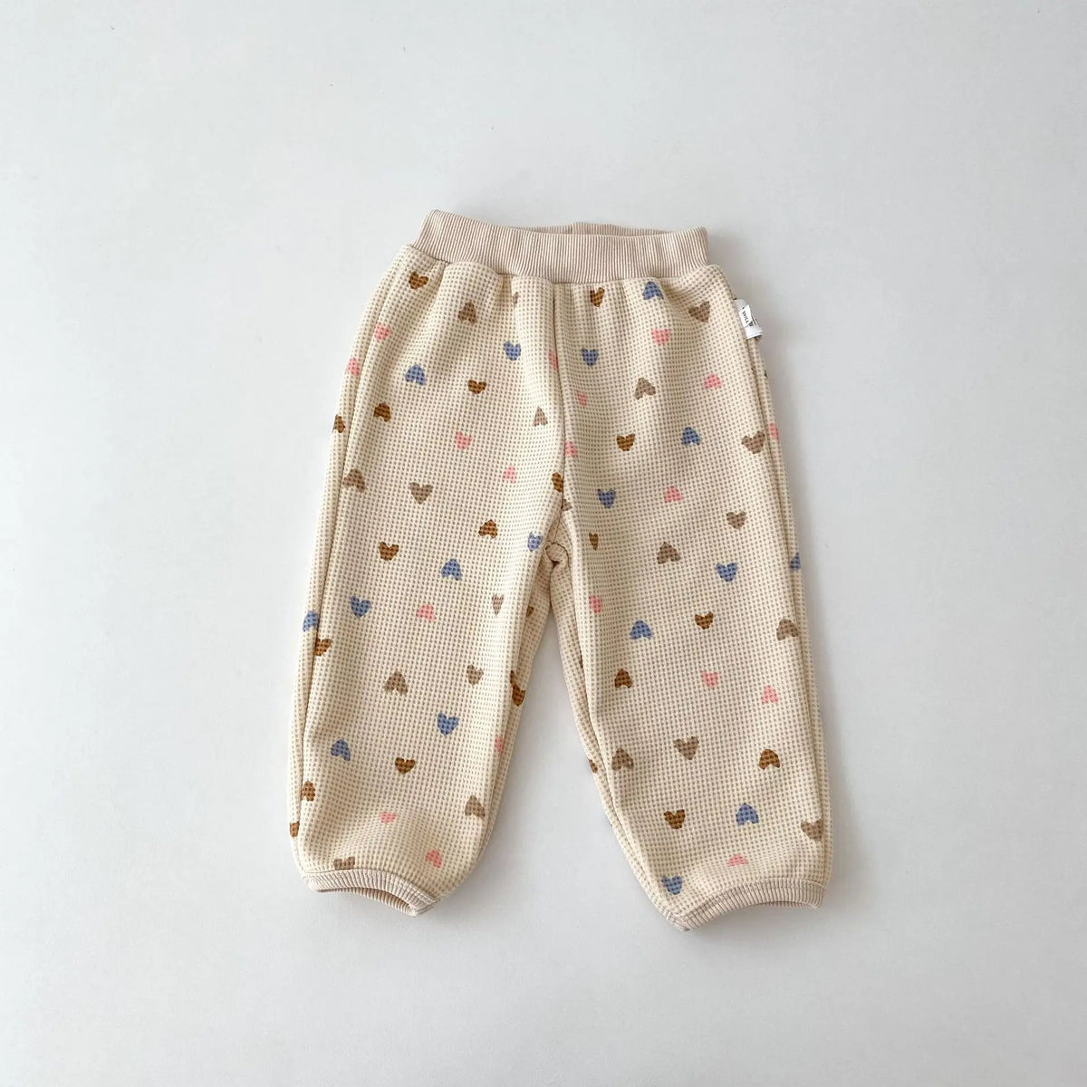 2026 Autumn New Kids Clothing Set Full Of Heart Print Boys Hoodie Suit Toddler Girls Waffle Suit