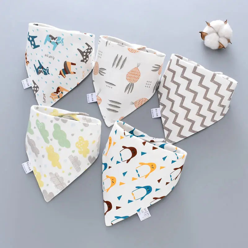 Baby Bibs 5 Pack Baby Bandana Drool Bibs Cotton for Unisex Boys Girls Babador Feeding Smock Infant Burp Cloth Baby Saliva Towel