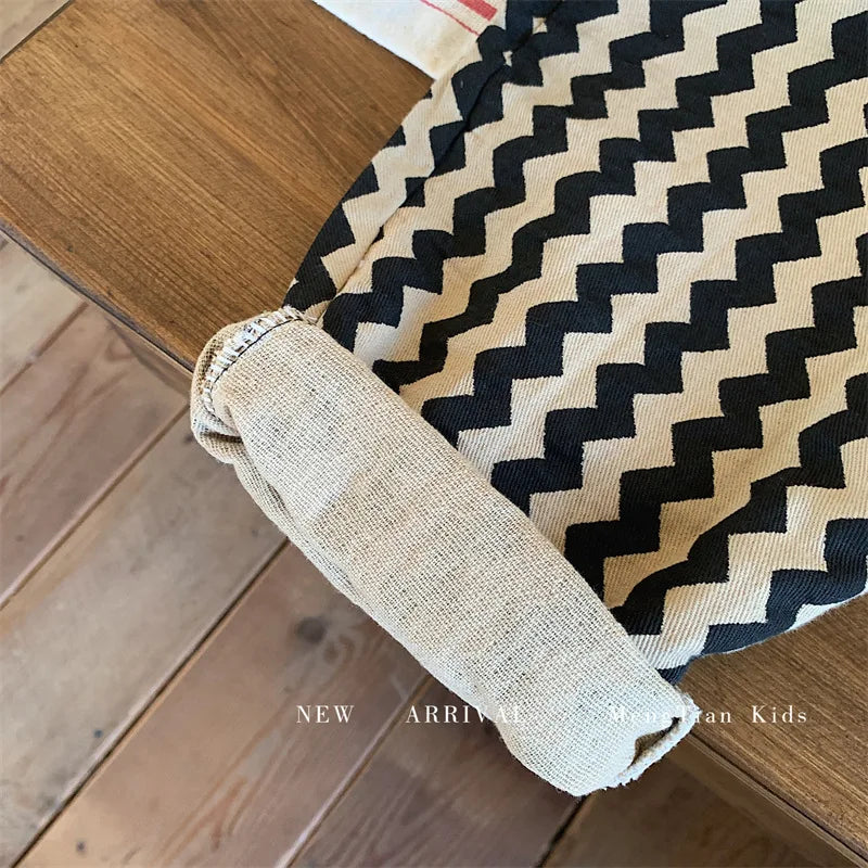 Children Clothing Kids Pants 2026 Spring and Autumn New Fashionable Korean Style Striped Casual Simple Baby Boys Harem Pants