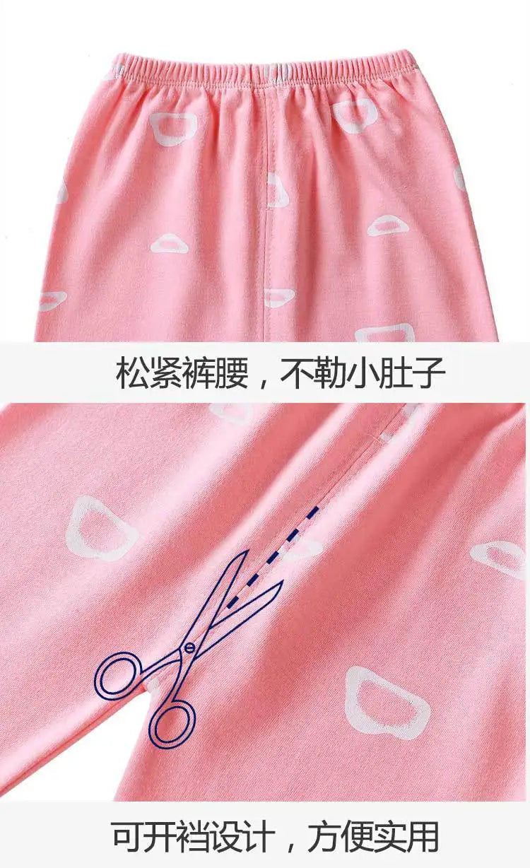 Children Clothing Pajamas Sets Autumn Baby Girls Boys Cartoon Cat Print Long Sleeve Tops+Pants 2PCS Suit Kids Cotton Sleepwear