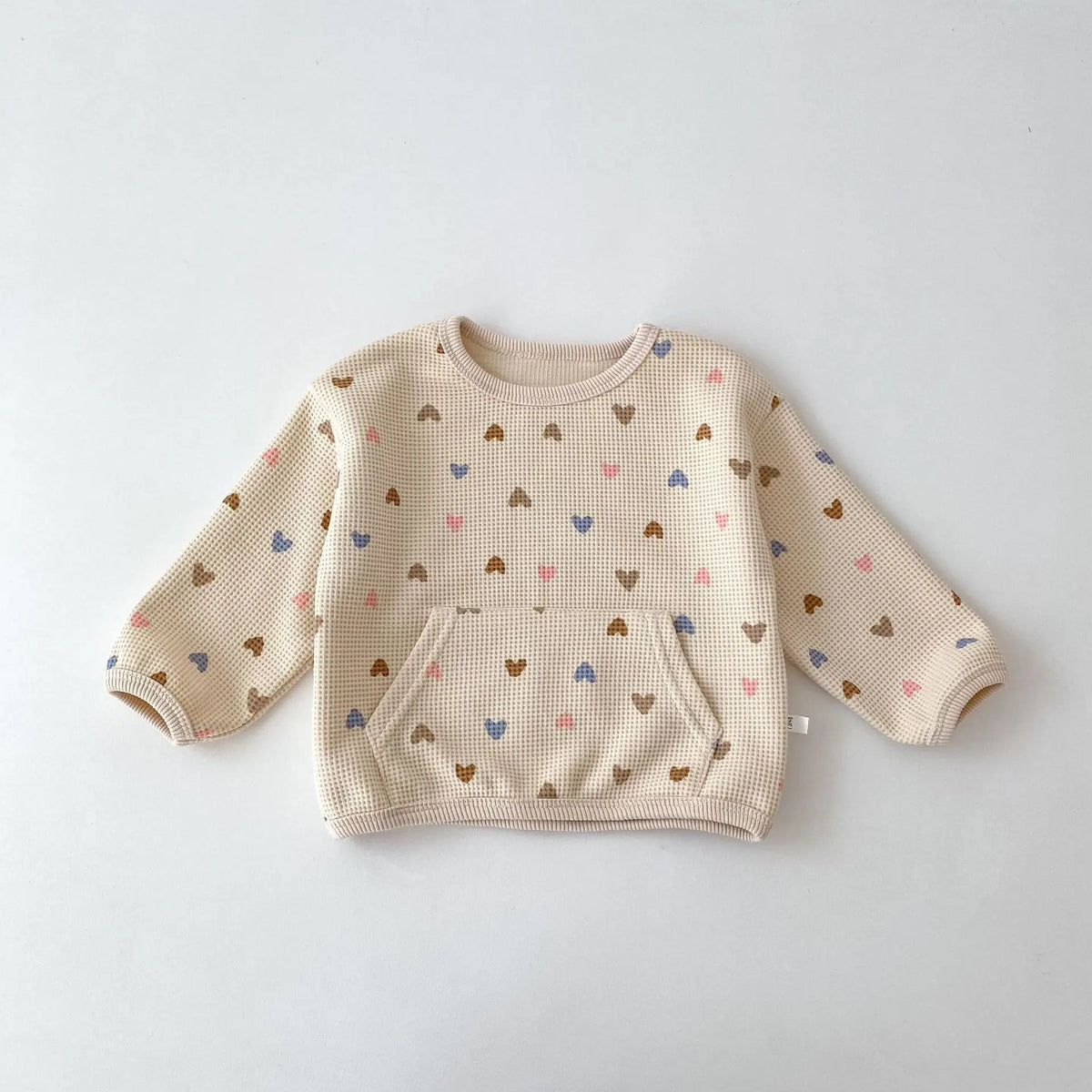 2026 Autumn New Kids Clothing Set Full Of Heart Print Boys Hoodie Suit Toddler Girls Waffle Suit