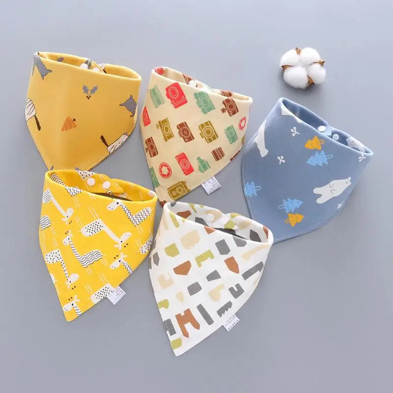 Baby Bibs 5 Pack Baby Bandana Drool Bibs Cotton for Unisex Boys Girls Babador Feeding Smock Infant Burp Cloth Baby Saliva Towel